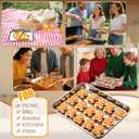 Potchen 18 Pcs Baking Sheet Pan Set Stainless Steel Cookie Sheet Small Toaster Oven Pans Tray Barbecue Grill Pan Rectangle Trays Oven Freezer Bakery, Non-stick, Easy Clean, 9 x 6.7 x 1 Inches