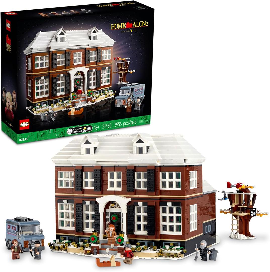 LEGO Ideas Home Alone McCallisters' House Building Set for Adults - Collectible Movie Model Kit for Office or Bookshelf Decor - Gift for Holidays or Birthdays - W/ 5 Minifigures - 21330, Large