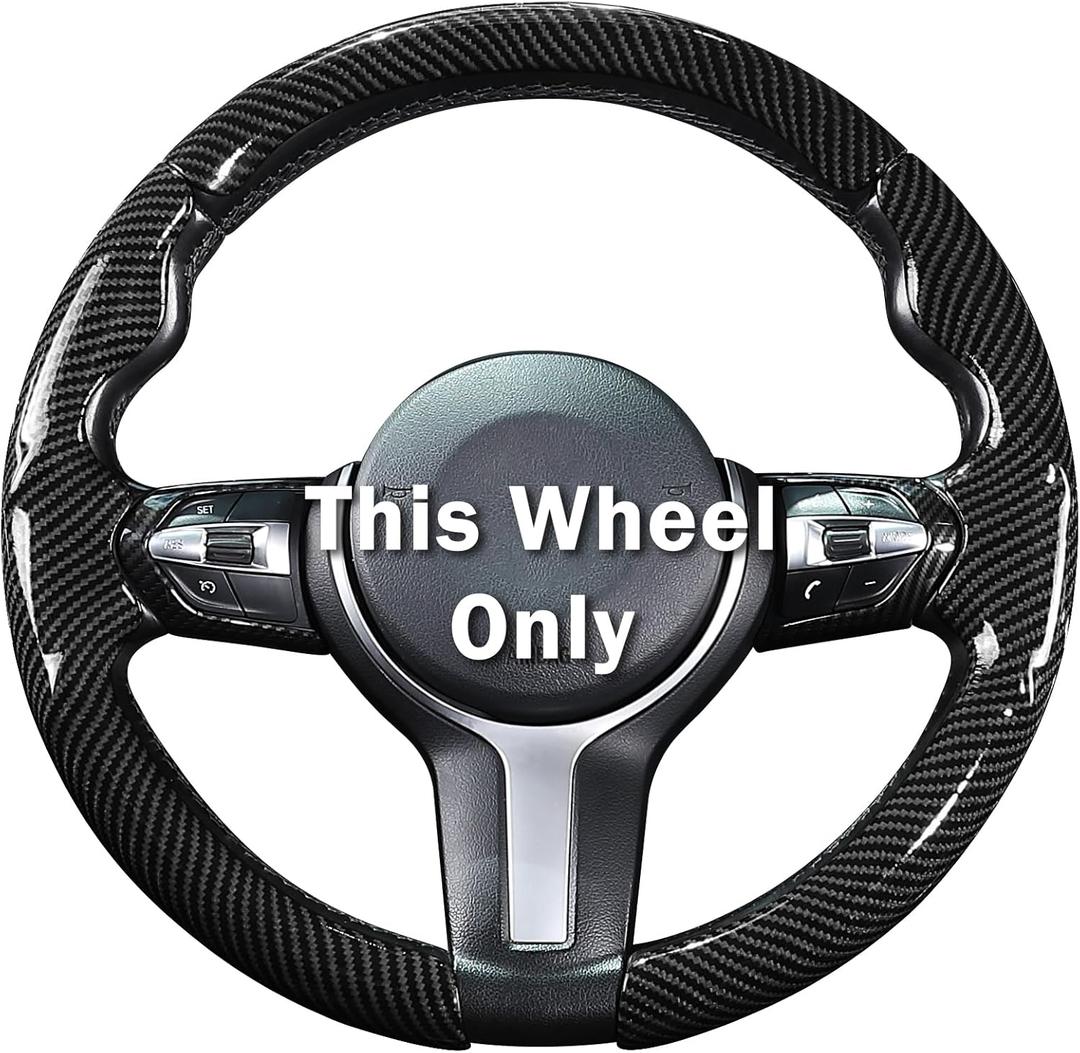 Steering Wheel Cover for BMW X3(2014-2017) X5(2014-2018) 3 Series(2012-2019) 5 Series(2014-2016) 328i 320i 330i 325i 528i 535i 530i 540i M3 2 4 6 Series X4 X6 M2 M4 M5 M6 Accessories (Glossy Black)