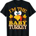 Thanksgiving I'm The Baby Turkey Matching T-Shirt, L 