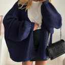ATHMILE Womens Fall Oversized Cardigan Sweaters Long Lantern Sleeve Knit Open Front Lightweight Winter Fashion Clothes 2026 (Blue, S)