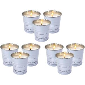 Enhanced Scents Outdoor Citronella Candles, 9 Pack, White, Repel Scented Candles, Control, for Patio, Camping, Outside, Home Scented