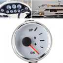 Boat Trim Gauge 52mm (2 Inch) 0-190ohm Trim Tilt Indicator Red Backlight with White Dial Silver Frame