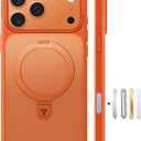 TORRAS for iPhone 17 Pro Max Case with Stand, Camera Control Button, Fit for MagSafe, Military Grade Protection, Translucent Slim Soft Edge Case for iPhone 17 Pro Max 6.9", Orange