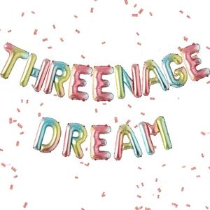 Wonmelody Threenager Birthday Decorations Threenage Dream Balloon Banner with Cloud Balloon Little Miss Threenager Baby Girls Decor Pastel Rainbow 3rd Birthday Decorations for 3 Year Old Girl