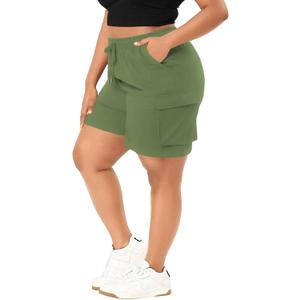 Eytino Womens Plus Size Hiking Cargo Shorts Lightweight Active Athletic Shorts Running Summer Shorts with Pockets(1X-5X)