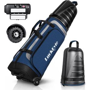 Golf Travel Bag for Airlines, Hard Case Top, TSA Lock, 1680D Oxford Fabric