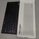 TECKNET 2.4G Wireless Keyboard - Mini Compact Keyboard with Media Hotkeys, 12-Month Battery Life, Compatible with PC, Desktop, Laptop, Smart TV - Black