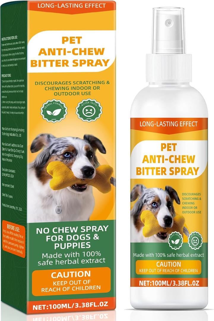 No Chewing Spray for Dogs, Anti-Chew Bitter for Dog Behavior Training Aid Spray, Natural Ingredients, Protect Furniture Shoes Belongings, Stop Chewing - New Formula 4