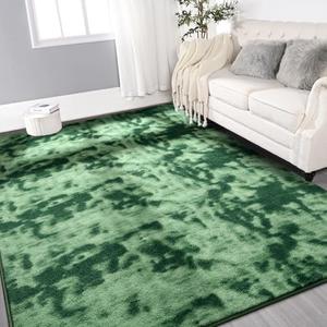 Gifeas Large Ultra Soft Modern Area Rugs for Living Room Bedroom, 4x6 Feet Tie-Dyed Green Thickened Memory Foam Indoor Carpets, Non-Slip Comfy Rug for Boys Girls Nursery Room Home Decor