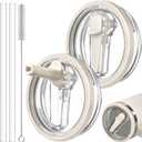 2 Pack 30 oz Leakproof Replacement Lids, for Stanley Quencher H2.0 & ProTour Tumbler, 30oz Flip Straw Lid Spill Proof Cover Top for Stanley Cup Accessories (Cream,Cream)