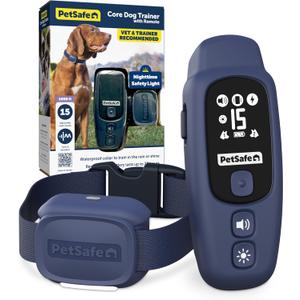 PetSafe Core Dog Trainer with Remote - Effective Dog Training - 15 Levels of Static Correction - Waterproof Collar - Rechargeable Training Collar - Compact Remote Transmitter