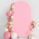 Wokceer 7.2FT Wedding Arch Backdrop Cover Spandex Fitted Pink Arch Covers Round Top Chiara Arches Backdrop Cover for Wedding Birthday Party Baby Shower Ceremony Banquet Decoration
