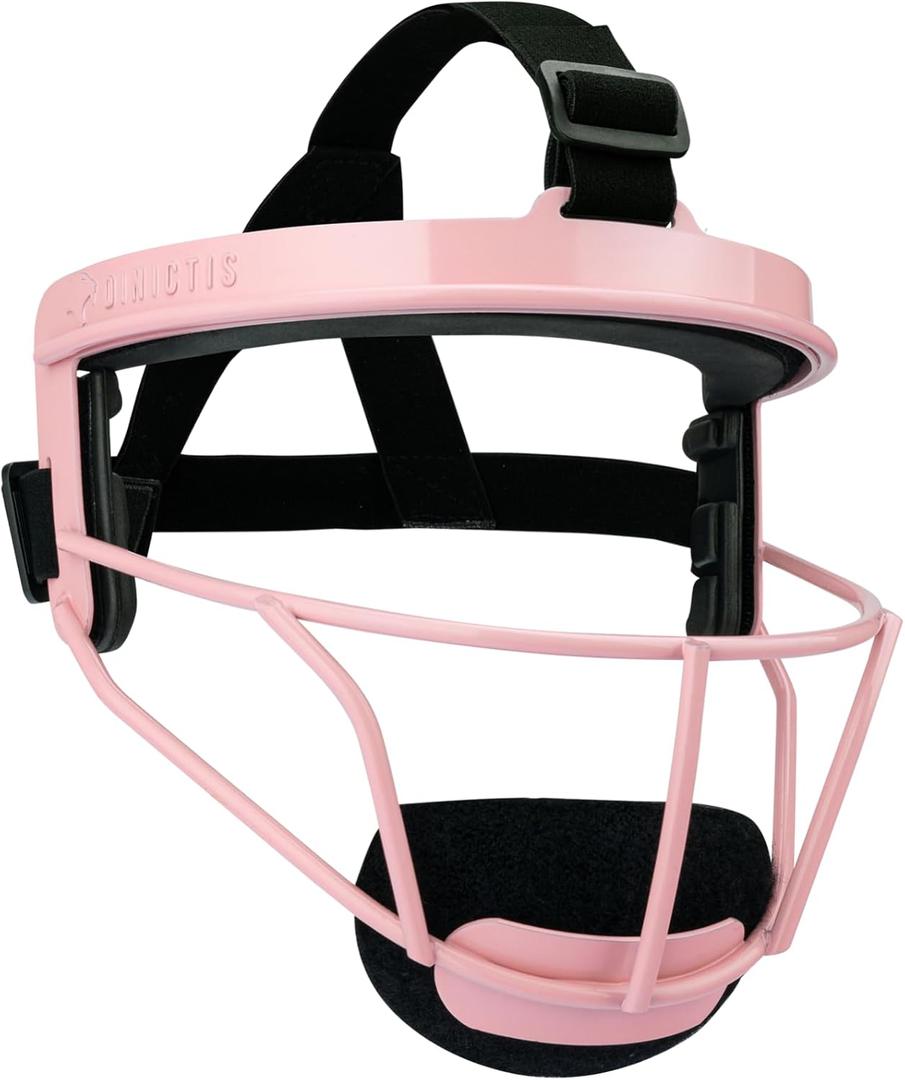 Dinictis Softball Face Mask, Lightweight, Comfortable, with Wide Field Vision, Durable and Safe Face Guards, Premium Protective Softball Fielder's Mask (Pink)
