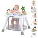 Time Followers 6-in-1 Baby Activity Center | 4 Stage Montessori-Inspired Toys | Grow Stationary Standing Toddler Table | Jumpers & Bouncers | Must Have for Boy & Girl 6, 12, 24+ Month Old (White)