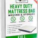 Full Mattress Bag for Moving and Storage - 5 Mil Mattress Cover for Moving and Storage - Mattress Protector Storage Bags - Heavy Duty, Reusable, Tearproof (Full (1-pack))