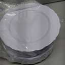 DaYammi 60PCS White Plastic Plates, Heavy Duty White Disposable Plates Premium 10inch Dinner Plates Hard Plastic Plates Disposable for Party Wedding Bridal Shower
