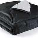 Alomidds Weighted Blanket (Queen Size 20lbs 60x80 inches) with Soft Plush Fleece, Throw Blanket with Cozy Warm Sherpa,Ultra Fuzzy Heavy Blanket Microfiberfor for Sofa Bed, Dark Grey