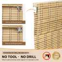 LazBlinds No Tools No Drill Cordless Bamboo Roman Shades, Light Filtering Window Treatment, Roll Up Bamboo Blinds for Windows 39'' W x 64'' H, Natural 306