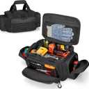 Small Tool Bag with Anti-friction Bottom, Tactical 12" Tool Tote for Men, Hand Tool Storage Organizer for Electrician, Repairman and Carpenters, Black