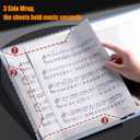 MUDOR Sheet Music Folder for Sheet Music Page 8.5X 11 Inches, Sheet Music Holder Allow Annotations, Eliminate Glare, 60 Pages Spiral Sheet Music Binder Organizer, Sheet Music Storage (Black)