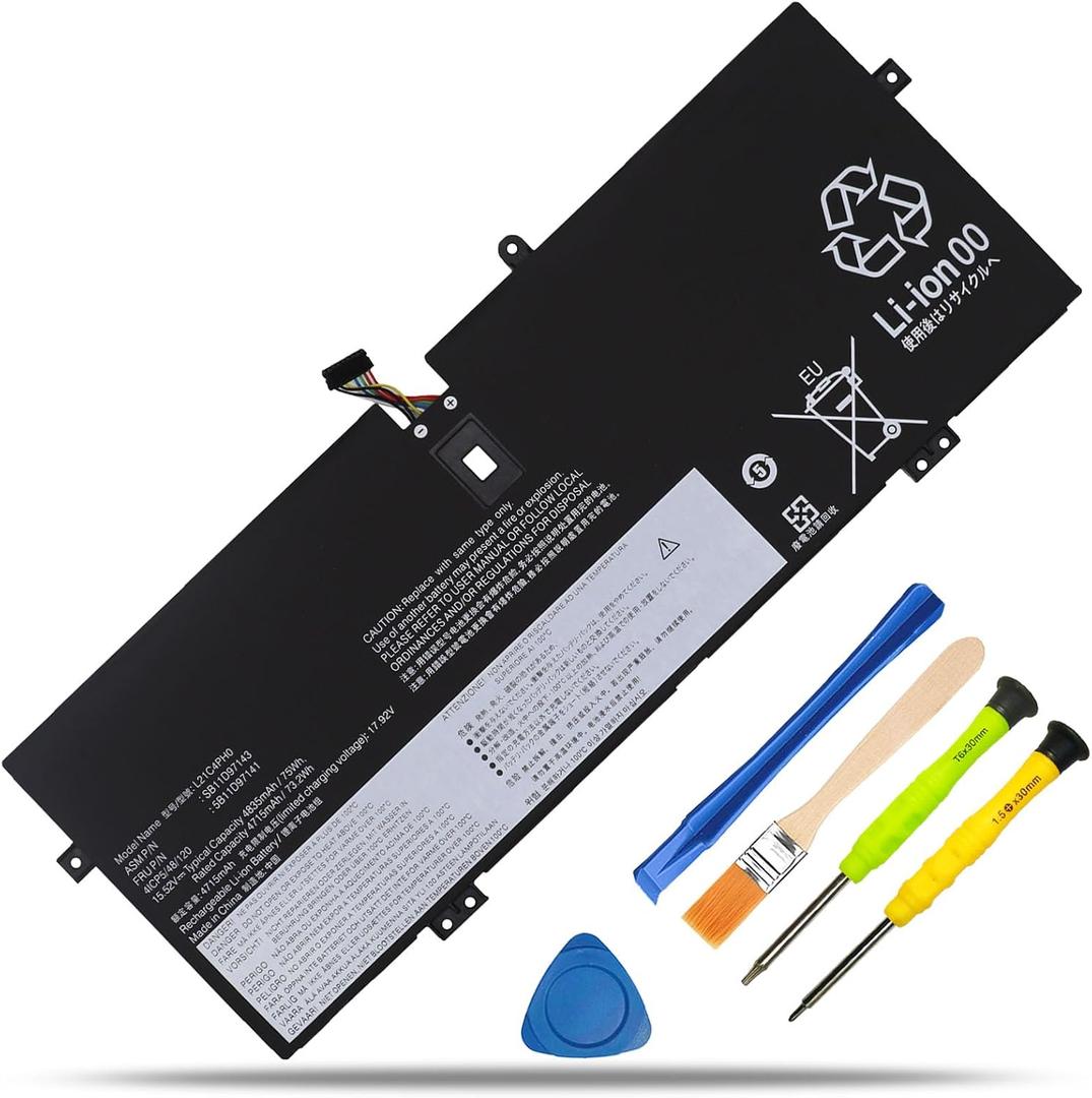 L21C4PH0 L21D4PH0 Laptop Battery Replacement for Lenovo IdeaPad Yoga 9-14IAP7 Yoga 9-14IRP8 Series L21B4PH0 SB11D97136 5B11D97137 5B11D97146 SB11D97147 15.52V 75Wh 4835mAh