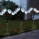 LEWIS&WAYNE Solar Halloween Pathway Lights 3 Pack Eyeball Stake Lights Outdoor 2 Modes Cool White LEDs for Garden Yard Patio