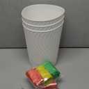 YGJT Small Trash Can, 3 Pack 1.8 Gallons Bathroom Trash Can, Slim Waste Basket, Round Garbage Can, Plastic Trash Bin for Kitchen, Dorm, Bedroom, Office, Living Room, Study, Compact Spaces(White)