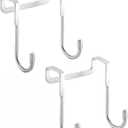 Over Cabinet Door Hook & Wardrobe Door Hook, Stainless Steel Hanging Hooks for Towels, Bags, Clothes  Bathroom Door Hooks for Towels, Kitchen Cabinet Hooks, Wardrobe Hooks, Dorm Room Hangers (2PCS)