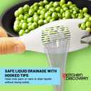 3 x Multifunctional Scoop Strainer  Kitchen Discovery  Slotted Colander Spoon Scoops and Drains, Serves Rice, Separates Eggs, Sprinkles Powdered Sugar 8x2.25x1.25