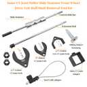 11 Piece Inner CV Axle Removal Tool, Heavy Duty Slide Hammer Puller Set, 63mm 48mm CV Joint Fork, Outer CV Joint Adapter and Steel Cable Adapter, Front Wheel Drive Axle Half Shaft Removal Tool Kit