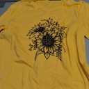 Sunflower T Shirts for Women Cute Dandelion Daisy Print Tops Soft Cotton Summer Workout Graphic Tees, Yellow, XX-Large