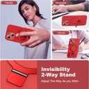 SKYLMW Designed for iPhone 14 Case with Magnetic Invisible Stand Compatible with Mag-Safe Military Drop Tested Shockproof Silicone Phone Cases for Women Men 6.1", Red