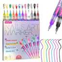 2 x 12 Colors Nail Art Pens, Fine Tips Nail Polish Pens Quick Dry, Graffiti Dotting Pen Acrylic Painted Pen Kit 3d Nail Polish Pens Drawing Painting for Diy Nails Art Design Manicure Tools
