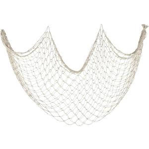 Decorative Fishing Net 80x40 Inch,Patioland Large Beige Picture Fish Net, Wall Photo Hanging Fishnet for Nautical Mermaid Pirate Ocean Themed Hawaii Beach Under The Sea Party Decorations (1PCS)