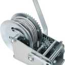 BLACKHORSE-RACING 3500 lbs Hand Winch with 33FT Cable, Hardened Steel 2 Gear Manual Crank Winch for ATV RV Boat Trailer Truck Marine Winch Heavy Duty Hand Crank Winch with Hook