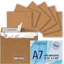 MOS A7 Kraft Envelopes 5.25 x 7.25 Inch 500 Pack  Brown Self-Seal Heavyweight Invitation Envelopes for Weddings, Greeting Cards, Thank You Cards, Photos, Business Mailings