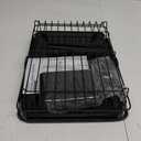 Kitsure Dish Drying Rack for Kitchen Counter, Stainless Steel Sink Organization and Storage Essentials with Cutlery Holder, Home and Appartment Decor, 12.2''W x 15.7''~23''L, Black