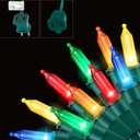 63.8FT Green Wire Multicolor String Lights, 300 Count (150L*2pcs) Incandescent Christmas Lights