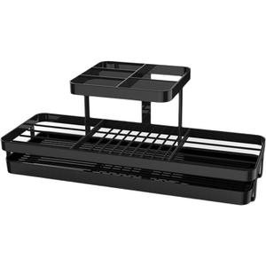 Toothbrush and Toothpaste Holder with Drainages Tray for Bathroom Vanity Countertop Storage Efficient Drainages Systems (Black, Multicolor)