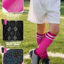 Hryrbay Kids Soccer Shin Guards Toddler Shin Pads with Sleeves and Socks for Age 3-16 Protective Lightweight Soccer Equipment Ideal for Playing Training Inspired by The World Cup Rose Red L
