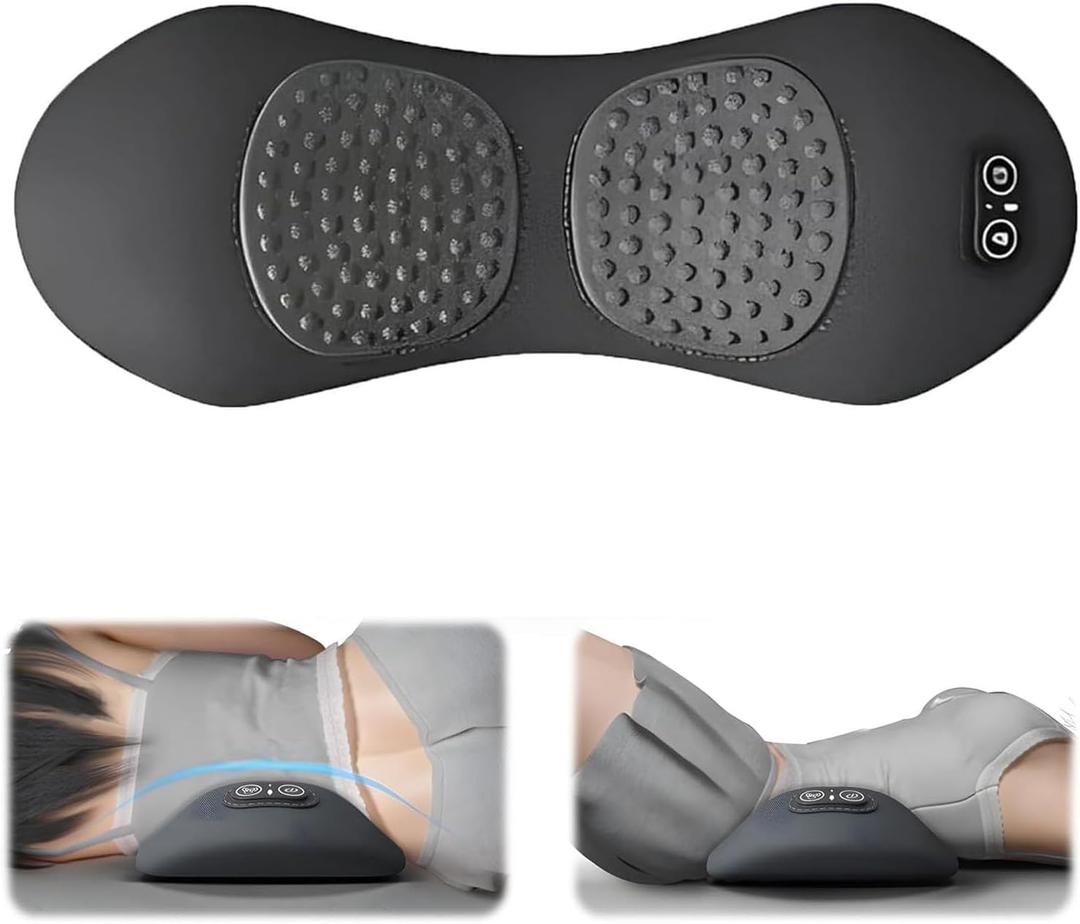 Lumbar Massage Pillow, Therapillow Traction Massager with Heat, 3-in-1 Neck Massage Heating Traction, Memory Foam 1pc