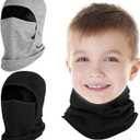 2 Pack Kids Balaclava Face Mask for Boy Girl, Winter Hat Ski Mask for Cold Weather, Windproof Face Warmer for Skiing Cycling, Size: 3-8 Years