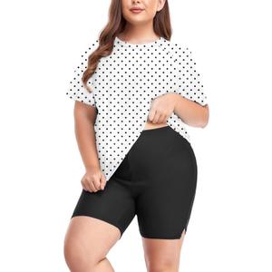 Inno Women's Plus Size 2 Piece Rash Guard Swimsuits Short Sleeve with Boyshorts UPF 50+ Surfing Swimwear 1X 2X 3X 4X 5X 6X Inno Women's Plus Size 2 Piece Rash Guard Swimsuits Short Sleeve with Boyshorts UPF 50+ Surfing Swimwear 1X 2X 3X 4X 5X 6X