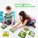 2 x NASHRIO Wooden Puzzles for Toddlers 3-5 Years Old(Set of 6), 9 Pieces Preschool Educational and Learning Animal Jigsaw Puzzle Toy Gift Set for Boys and Girls (9 Pcs-01)