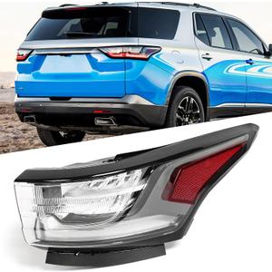 Huray Right LED Outer Tail Light Fit for Chevy Traverse 2018-2021, RH Taillight w/Redline Pkg OE Style Tail lamp Rear Brake Lamp Replacement for 84618035 GM2805131 Passenger Side