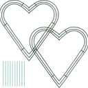 2-Pack Heart Shaped Wire Wreath Frame  Heart Metal Wreath Form with Ring Design for Valentines Day Wreath, DIY Crafts, and Home Decor  Dark Green Wire Frame for Christmas Holiday & Weddings