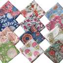Assorted 10 Pcs Napkins Set 16x16 Inches Hand Block Floral Multicolor Printed Washable 100% Cotton Bohemian Weddings Napkins Mix and Match Reusable Cocktail Table Cloth Dinner Napkins
