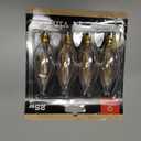GLOBE Electric 1327 25W Vintage Edison CA10 Flame Tip Incandescent Filament Light Bulb, 4 Pack, E12 Base, 01327, 4