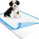 Skywin Dog Pee Pad Holder Tray Fits Up to 30” x 36” Wee Wee Pee Pads  Stable Grip, Raised Edges, QuickWipe Silicone Surface Dog Potty Tray Holder for Indoor Flooring Protection (White)